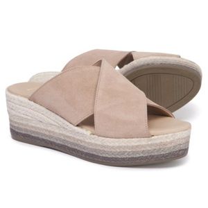 PASEART Crossband Wedge Espadrilles Suede